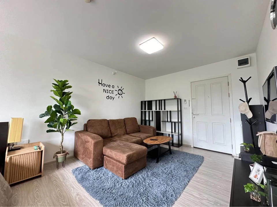 For sale, for rent, Aspire Sathorn-Taksin Brick Zone, very good room view, simply decorated, with good quality leather sofas and full facilities, don'