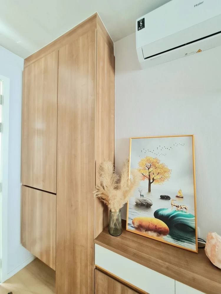 For sale: Happy Condo Lat Phrao 101, quiet, lots of food, beautifully decorated room, complete set of furniture. You will regret it if you miss it.