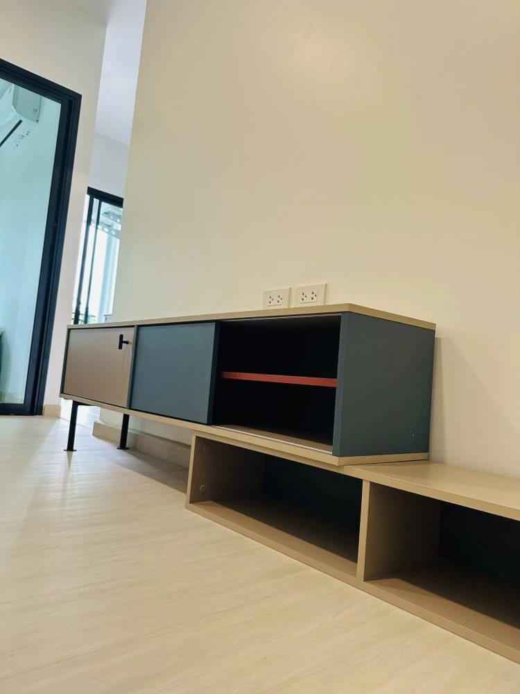 For sale, for rent, D Park Condo Suansear - Sriracha, corner room, not crowded, comes with complete furniture, good like this, don't miss it.