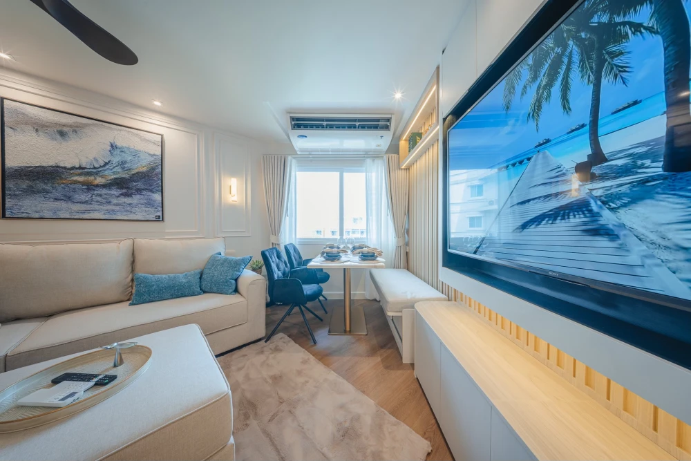 For sale or rent: Fortune Condo Town 2. Beautifully decorated unit with built-in furniture throughout. Pool view. Spacious living area. Don't miss out