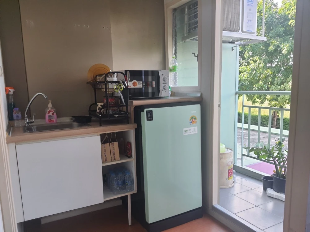 For sale, for rent Lumpini CondoTown Romklao – Suvarnabhumi, 2nd floor, fully furnished room, ready to move in, reserve now