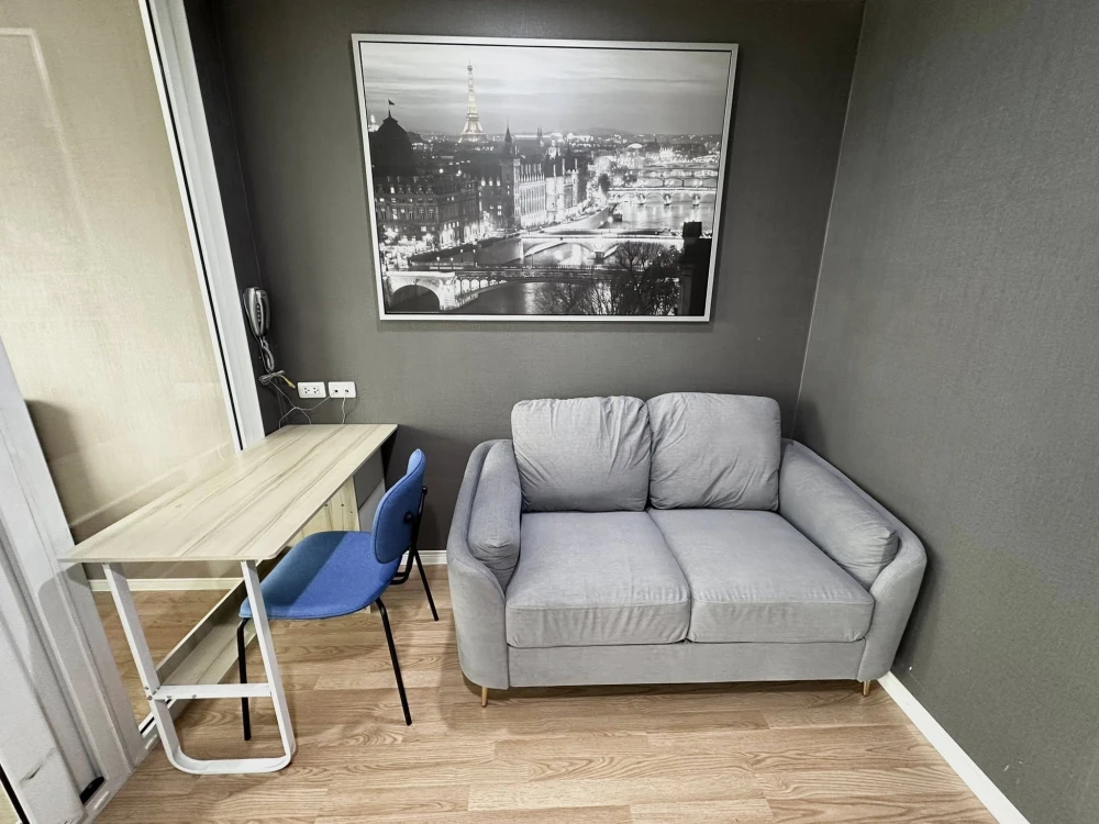 For sale or rent: Lumpini Mega City Bangna, 15th floor, corner room, partitioned room, fully furnished, nice to live in, reserve now.