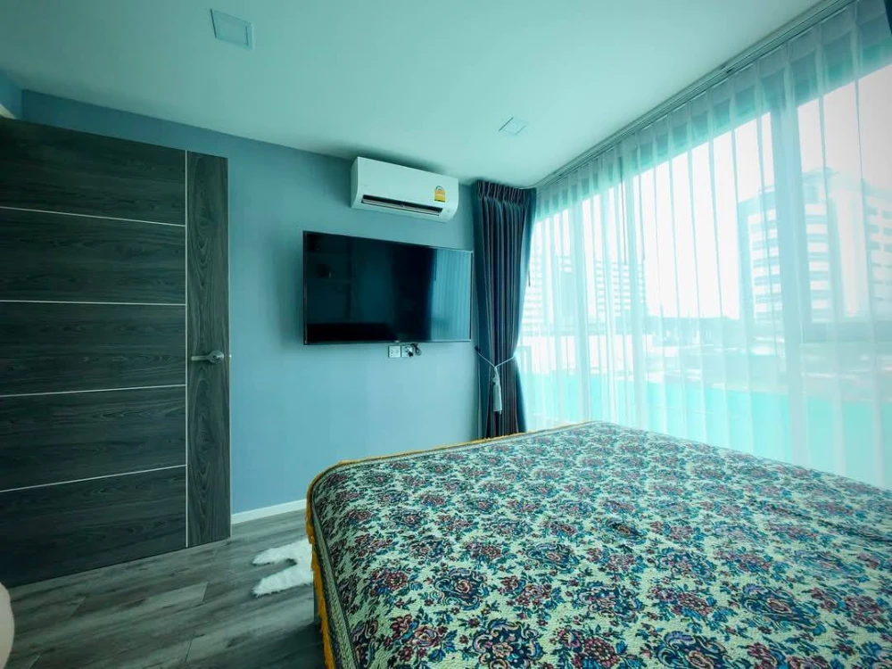 For sale, for rent, Modiz Ratchada 32, beautifully decorated room, nice to live in, built-in marble headboard wall, super cool, reserve now!