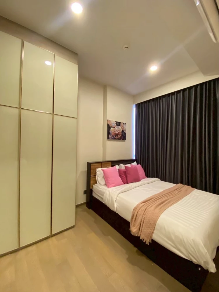 For sale, for rent, Park Origin Phaya Thai, 58 sq m., 28th floor, 2 bedrooms, 2 bathrooms, cleanly decorated but complete, must reserve.