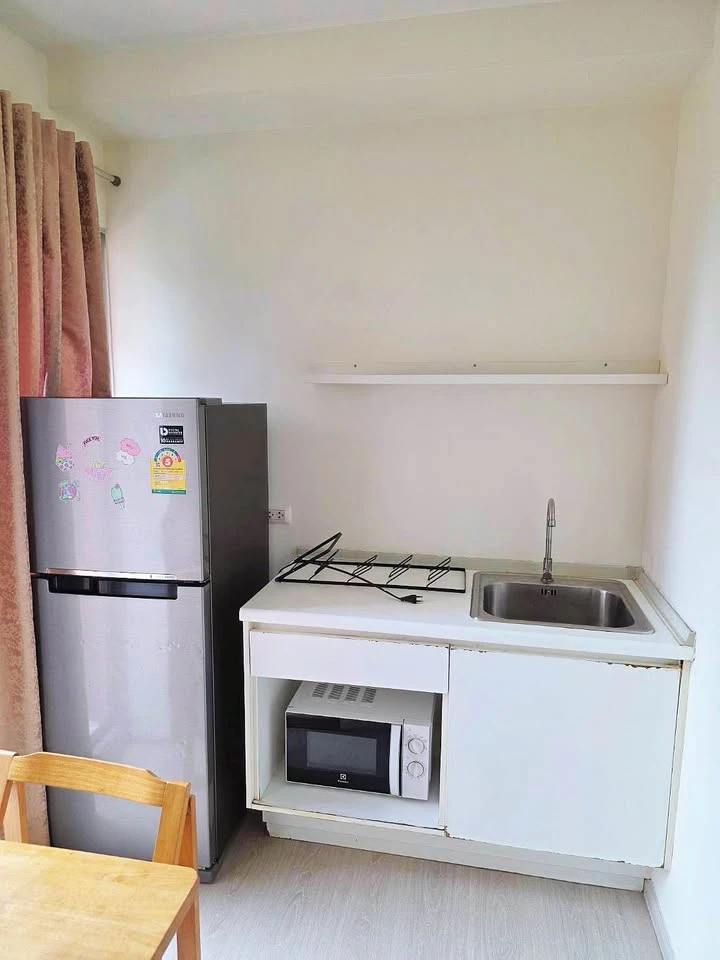 For sale, for rent Plum Condo Park Rangsit, studio room, fully furnished and equipped with electrical appliances, book now.