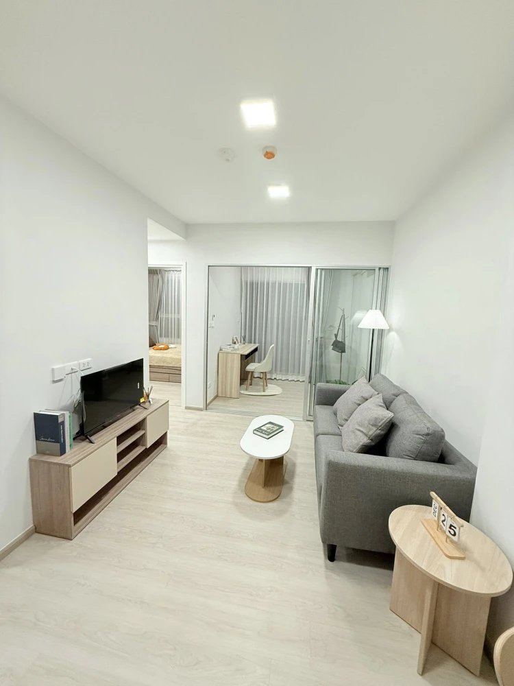 For sale, for rent Plum Condo Sukhumvit 62, 2 bedrooms, 1 bathroom, complete with electrical appliances. Reserve first, get it first.