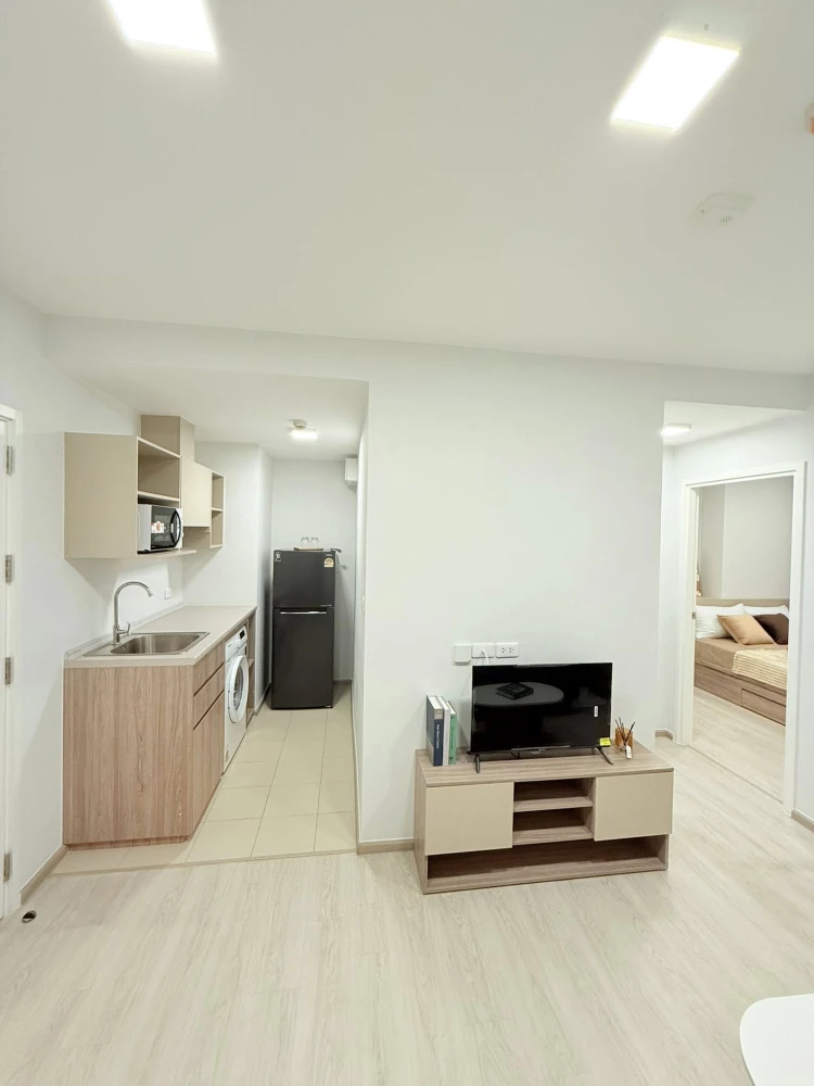 For sale, for rent Plum Condo Sukhumvit 62, 2 bedrooms, 1 bathroom, complete with electrical appliances. Reserve first, get it first.