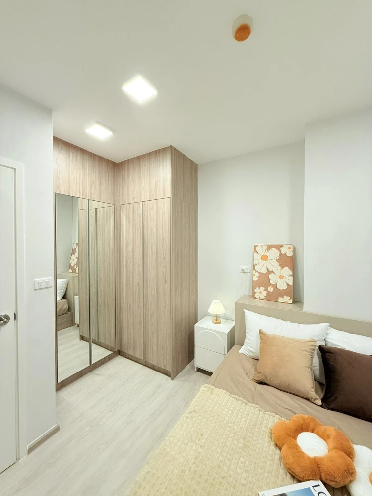 For sale, for rent Plum Condo Sukhumvit 62, 2 bedrooms, 1 bathroom, complete with electrical appliances. Reserve first, get it first.