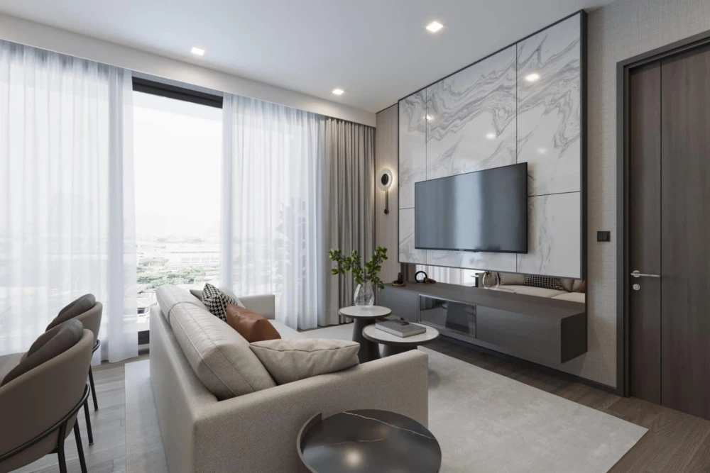 For sale, for rent, Rhythm Charoenk Pavilion, large room, fully furnished, ready to move in. Don't miss it.