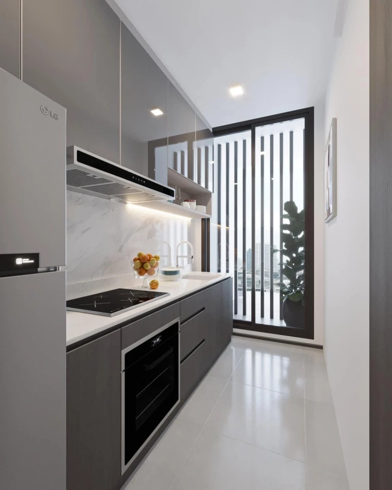 For sale, for rent, Rhythm Charoenk Pavilion, large room, fully furnished, ready to move in. Don't miss it.
