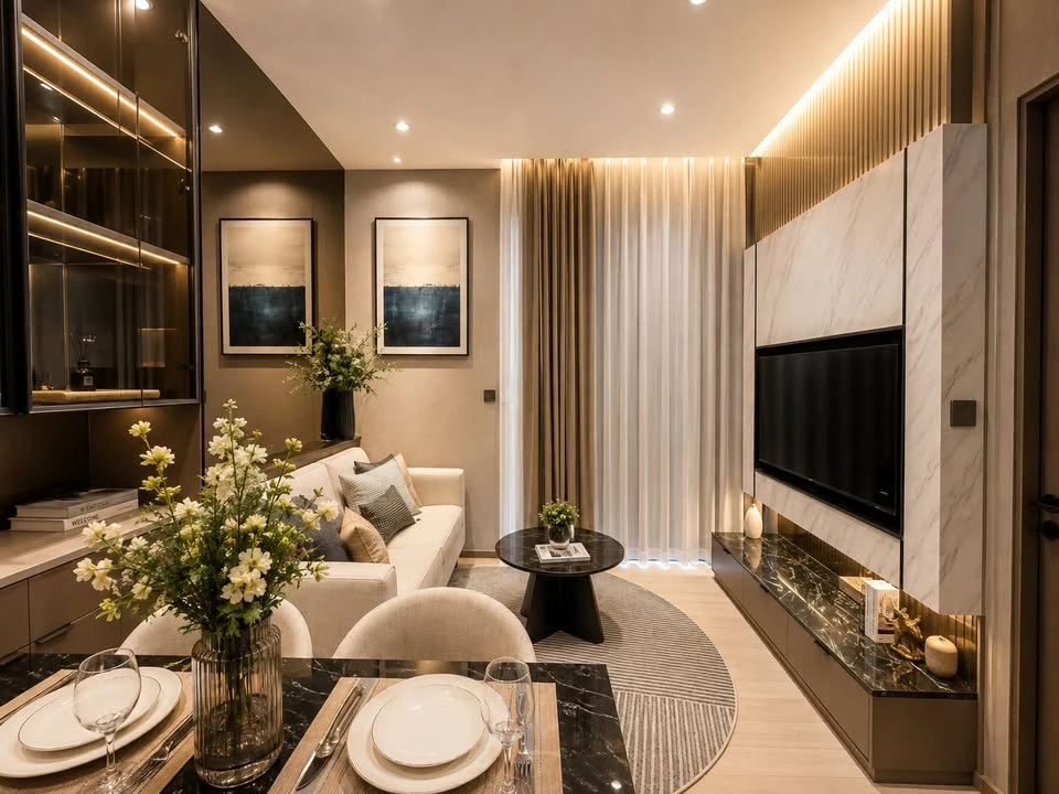 For sale or rent: The Extro Phaya Thai - Rangnam. Very high floor unit with stunning built-in furnishings throughout. Don't miss this opportunity!