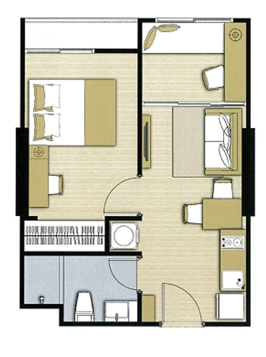 For sale or rent: The Parkland Charan–Pinklao, 1 bedroom, 1 bathroom. Prime location, fully furnished. Book now!