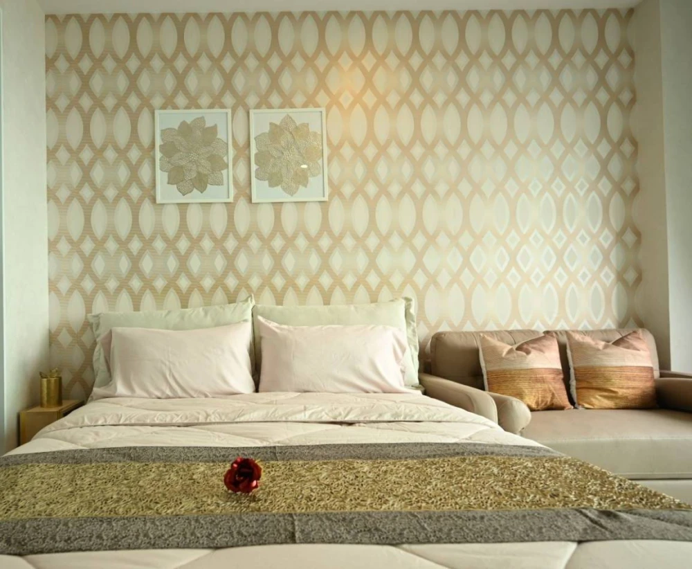 For sale or rent: The Riviera Wong Amat Beach, studio room, decorated in a cool theme, with beautiful wallpaper, beautiful view, don't miss it!