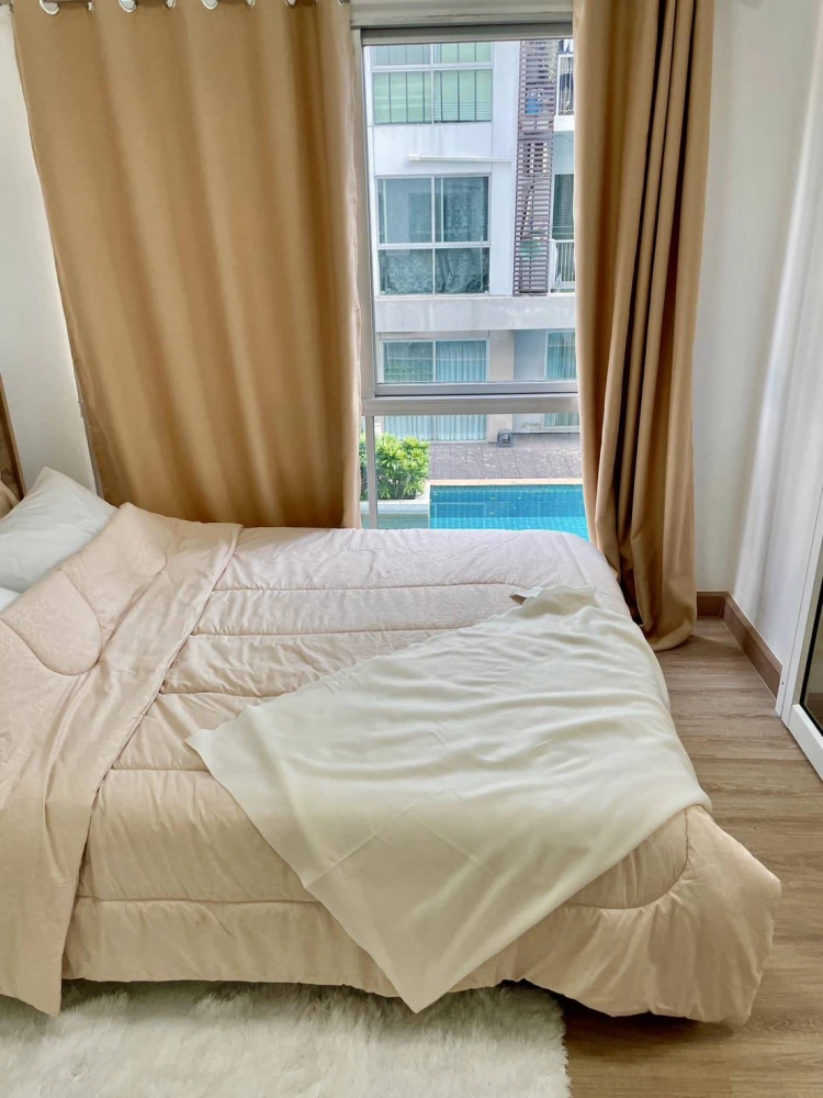 For sale, for rent!! Condo A Space Sukhumvit 77, private zone room, 2nd floor, Building G, swimming pool view, fully furnished, don't miss out!!