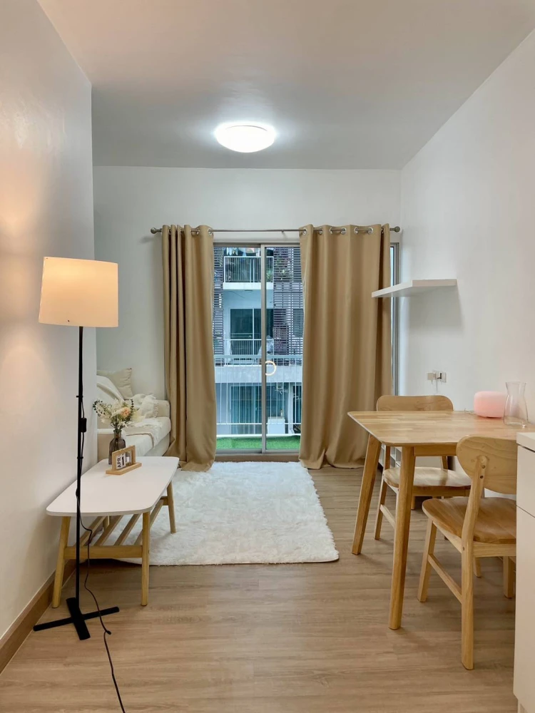For sale, for rent!! Condo A Space Sukhumvit 77, private zone room, 2nd floor, Building G, swimming pool view, fully furnished, don't miss out!!