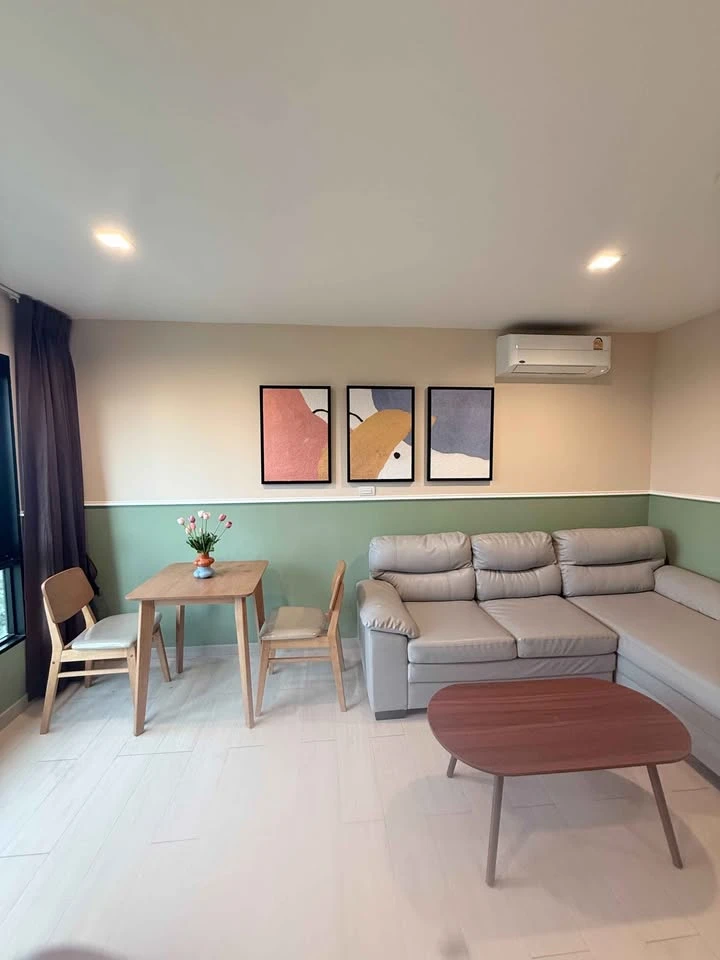 Condo for sale, rent, Knightsbridge Sukhumvit 107, Duplex room with wallpaper around the room, high floor, good view, hurry to book