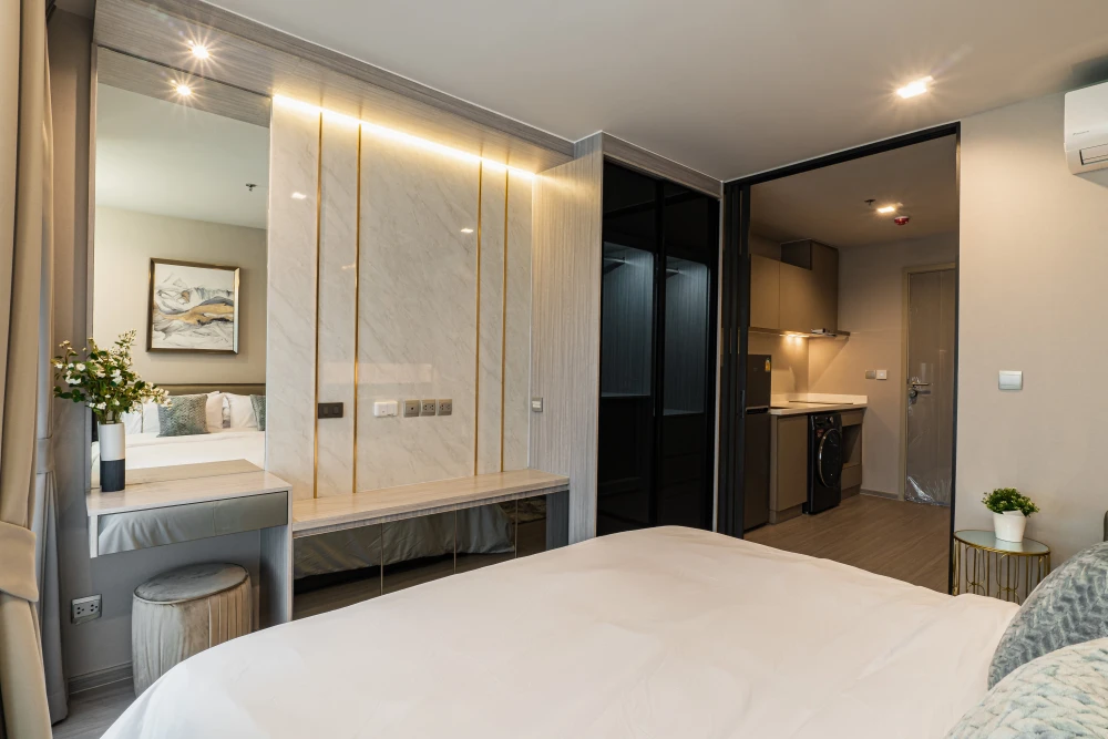 For sale or rent!! Life Ladprao Condo, 38th floor, Building B, beautiful room, fully furnished, ready to move in. Don't miss out!!