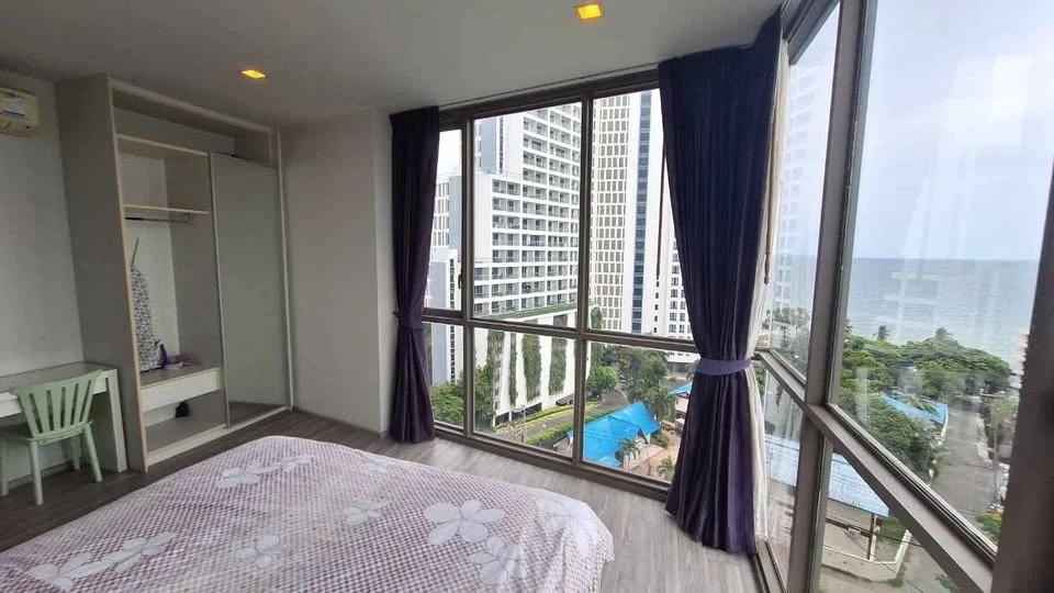 For sale, for rent, Baan Plai Had (North Pattaya) 18, sea view, see the Sanctuary of Truth, shady atmosphere, hurry and book now.