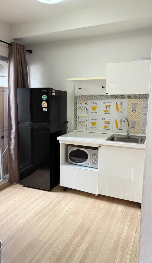 For sale, for rent, Plum Condo Lat Phrao 101, room on the 4th floor, same building as the juristic person, wallpaper already installed, fully decorate