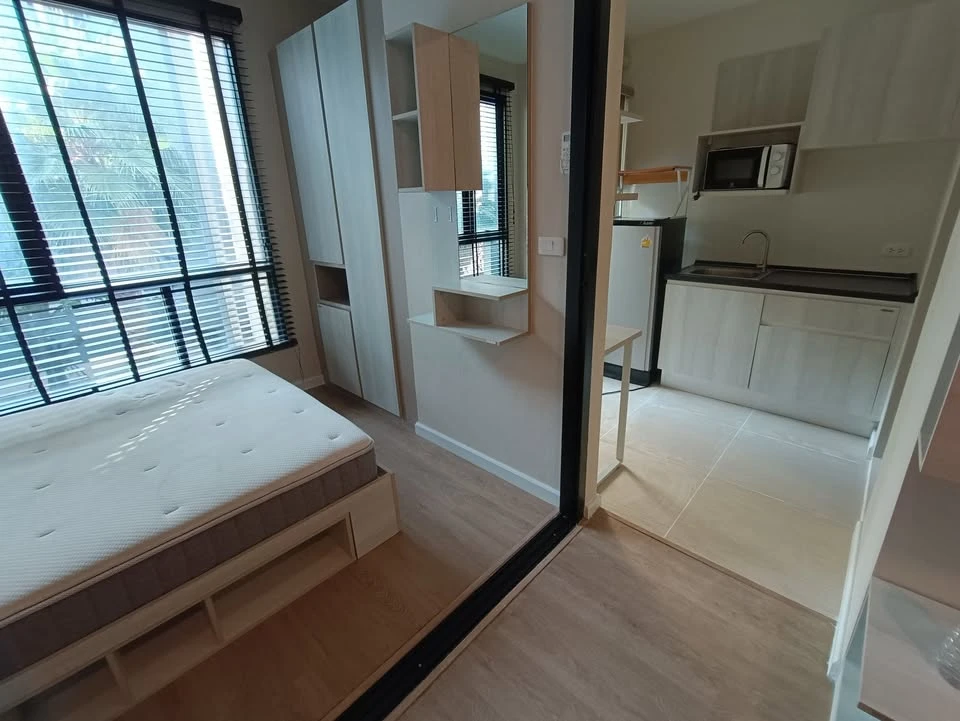 For sale, for rent, The Cube Plus Phahon Yothin 56, decorated with built-in soundproof headboard wall, beautiful view next to the swimming pool