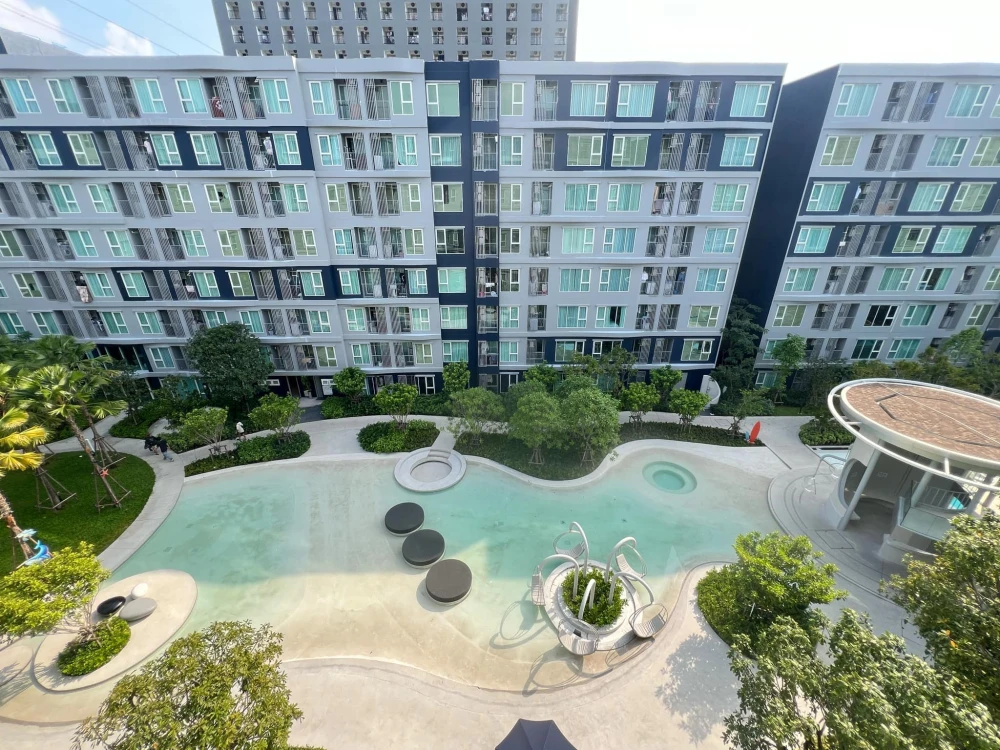 Condo for sale Kave Island, Building F, 6th floor, middle view of the pool, built-in furniture, very cool, buy now, don't miss out.