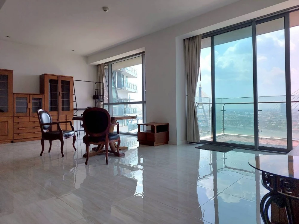 Luxury 127 sq.m. Riverfront Condo for SALE - 25th High Floor (Building A), Fully Furnished with Custom Real Wood Furniture | ✨ The Pano Rama 3
