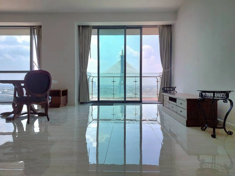 Luxury 127 sq.m. Riverfront Condo for SALE - 25th High Floor (Building A), Fully Furnished with Custom Real Wood Furniture | ✨ The Pano Rama 3