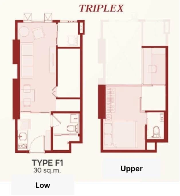 Down payment sale for Aspire Huai Khwang, spacious room, plenty of usable space, 29th floor, high view, you must not miss it.
