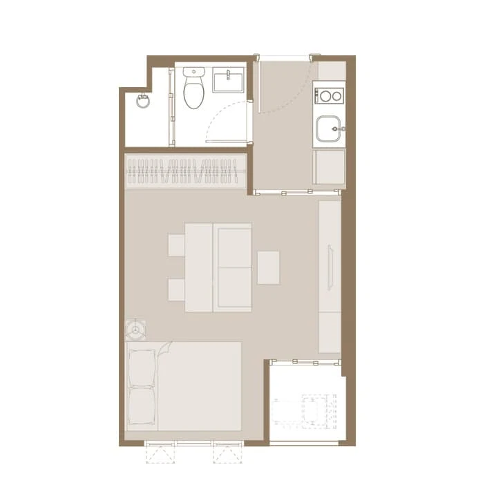 Selling down payment Aspire Onnut Station, 14th floor, high view, comes with a very good price, come and reserve now, don't miss out.