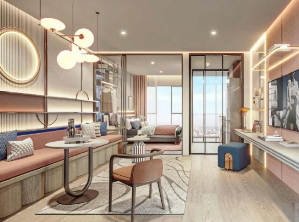 Selling down payment Aspire Onnut Station, 28th floor, south side, Bang Krachao River view, come and reserve ownership today.