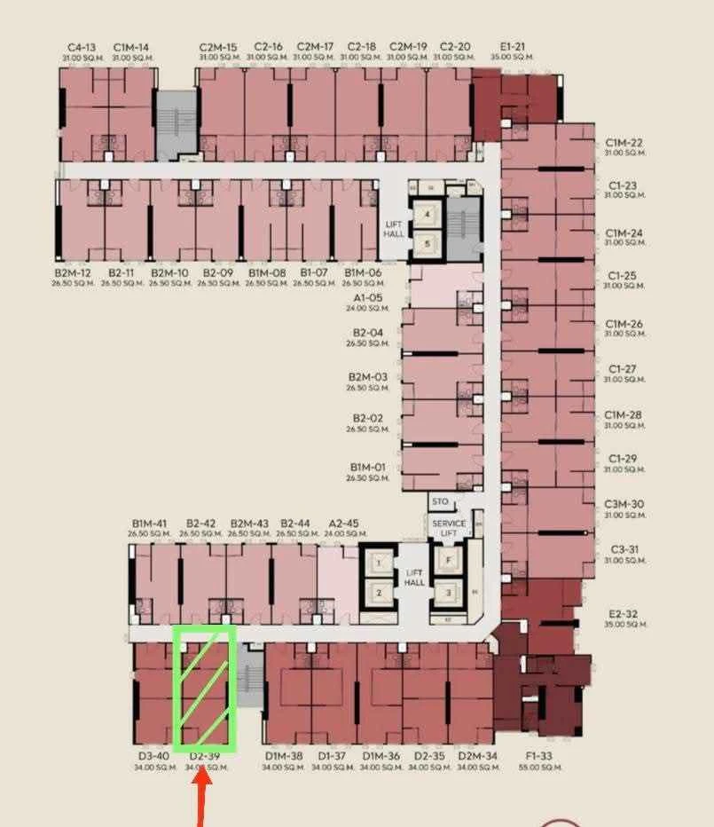 Selling down payment Aspire Sukhumvit - Rama 4, has a city view, next to the fire escape, there is only one room next door, don't miss it.