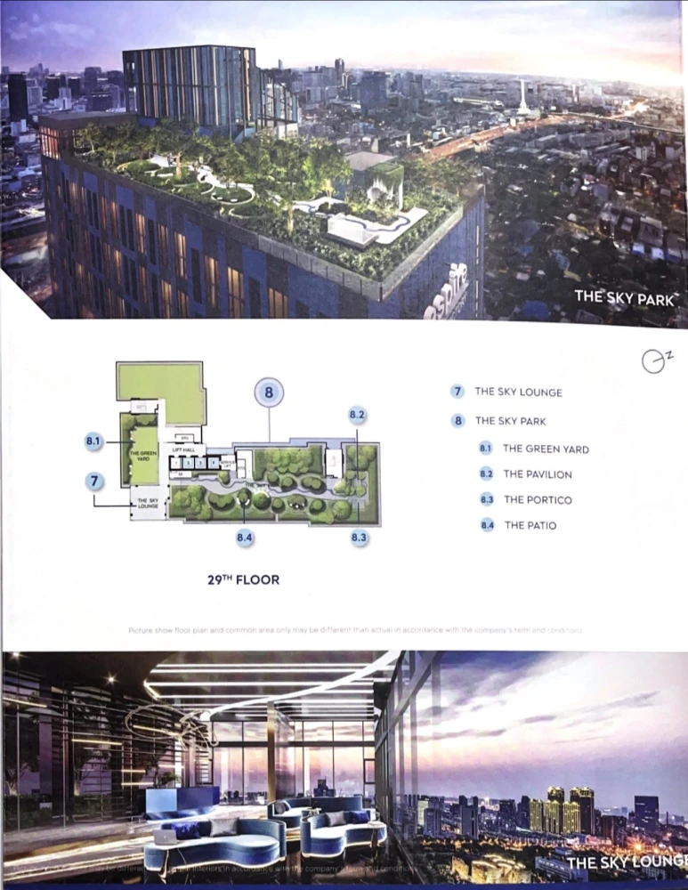 Down payment sale for Aspire Vibha-Victory, 8th floor, same floor as the common area, swimming pool, fitness center, no buildings blocking the view, n