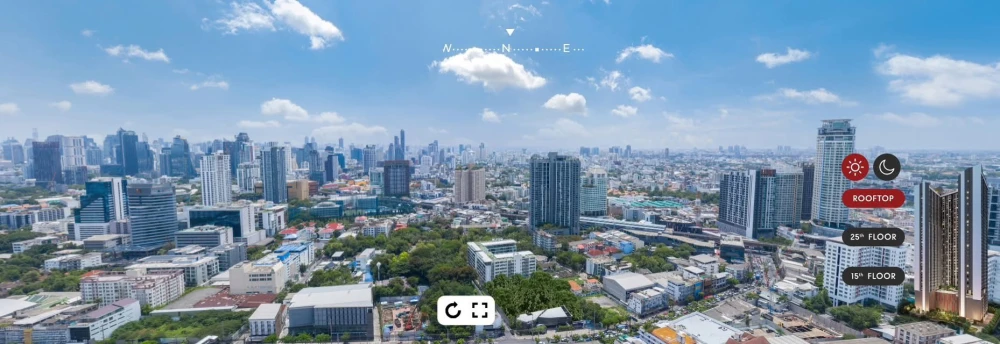 Selling down payment on Aspire Sukhumvit - Rama 4, Vertiplex room, high floor, open view like this, good wind, good ventilation, very little!