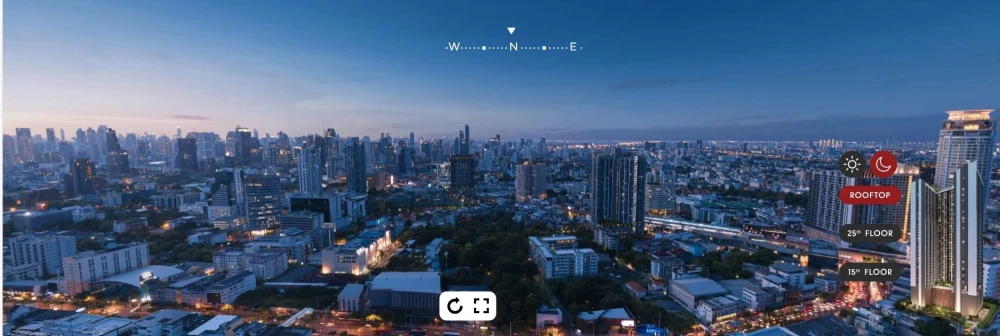 Selling down payment on Aspire Sukhumvit - Rama 4, Vertiplex room, high floor, open view like this, good wind, good ventilation, very little!