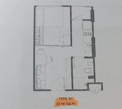 Selling down payment for Chapter One More Kaset, 7th floor. Great project with complete facilities. Book now! (Urgent!)
