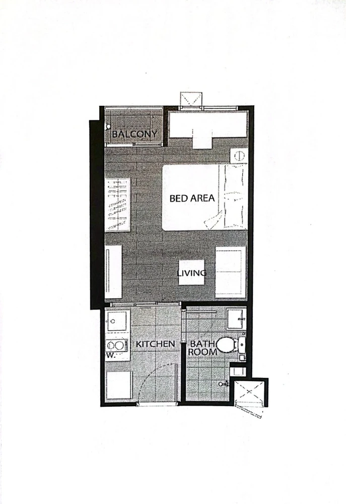 Chapter One Spark 1 Bedroom condo for rent, garden view, 11th floor. Great value! Own it today!