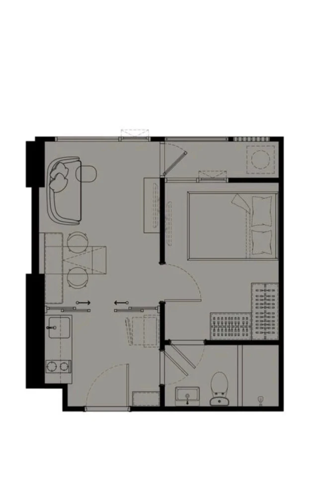 Selling down payment for COBE Kaset Sripatum 1-bedroom unit, 15th floor, beautiful city view, unblocked, fully furnished. Book now!