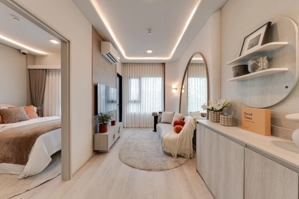 Selling down payment for COBE Ratchada - Rama9. The project area is very large, meeting all lifestyle needs. Good location, convenient transportation.