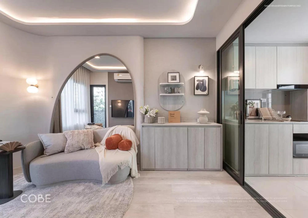 Down payment sale for COBE Ratchada Rama 9, 1 bedroom, 1 bathroom, great location, great common area, reserve now!