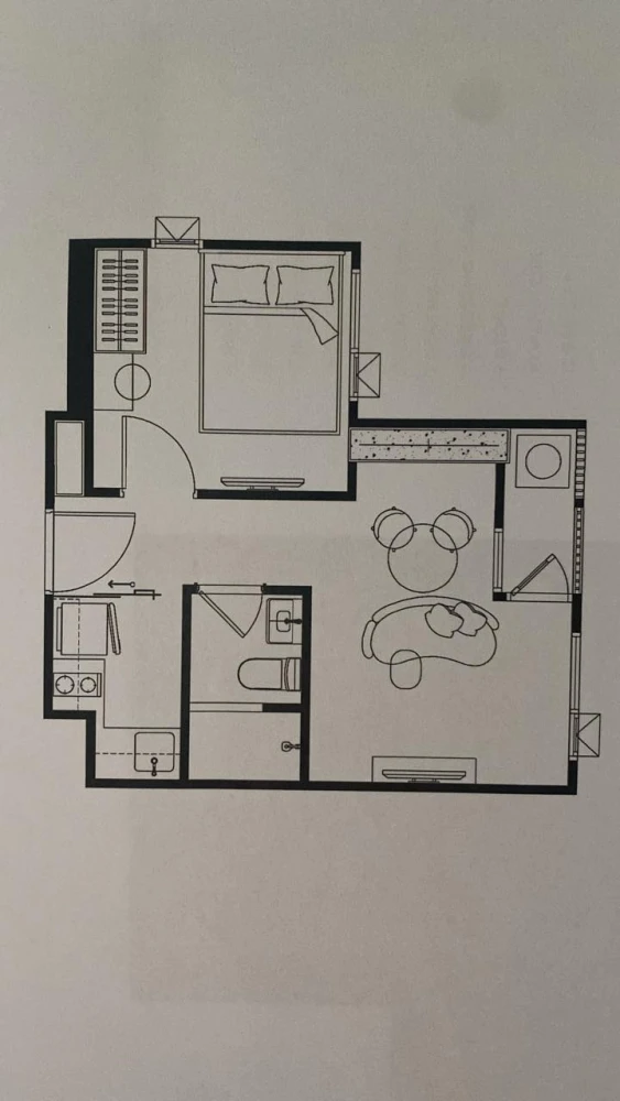 Down payment sale for COBE Ratchada Rama 9, spacious room, lots of usable space, 15th floor, good location, complete facilities, reserve now!