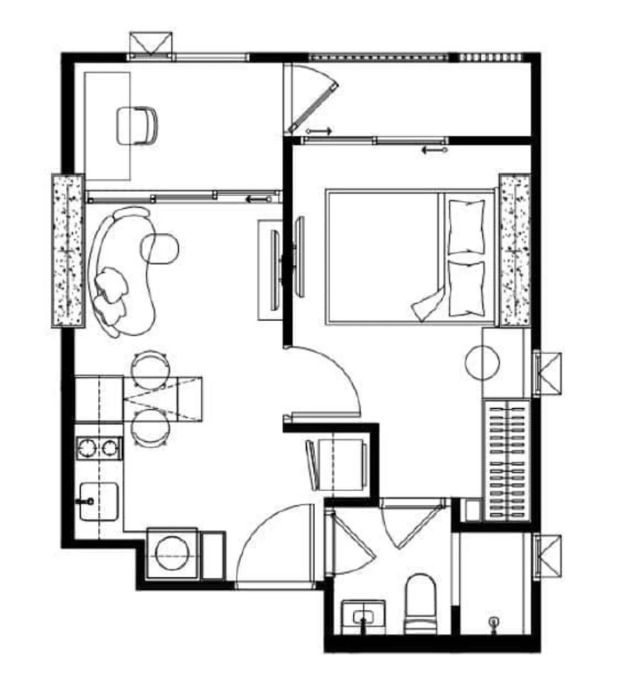 Selling down payment for COBE Ratchada Rama 9. A lovely unit on the 12th floor with ample living space,a great location,and a beautiful view. Book now