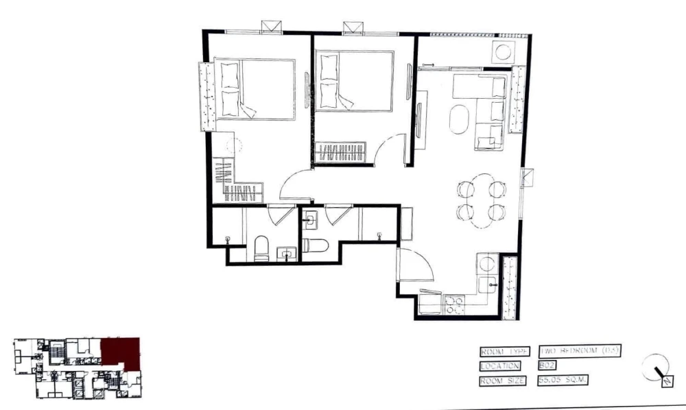 Down payment sale for COBE Ratchada Rama 9, corner room with privacy, good location, comes with complete facilities, don't miss it.