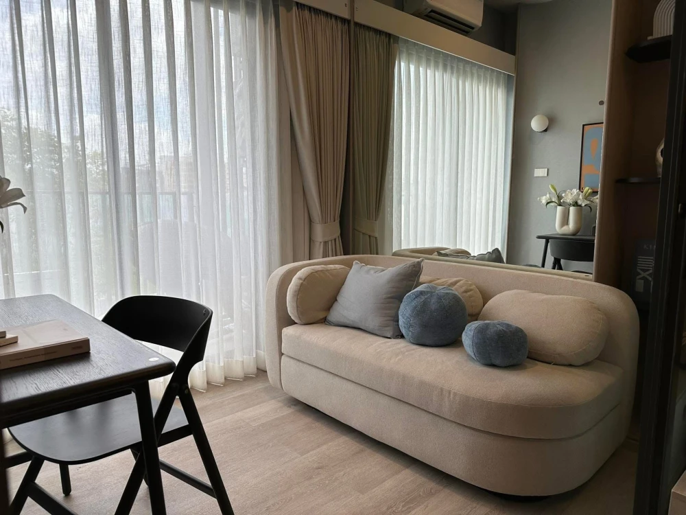 Down payment sale COBE Ratchada-Rama 9, corner room, 1 Bedroom Plus, size 39.38 sq m., with built-in furniture from the project, reserve now.