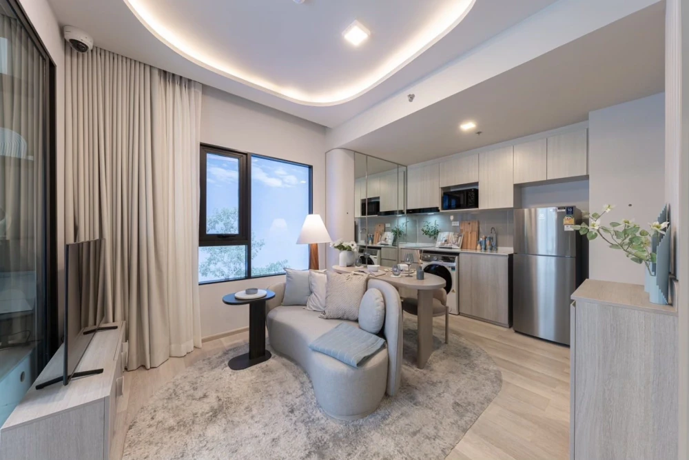 Selling down payment for COBE Ratchada-Rama 9, Building F, 22nd floor (high floor, unobstructed view). This building has a Sky Lounge. Book now!
