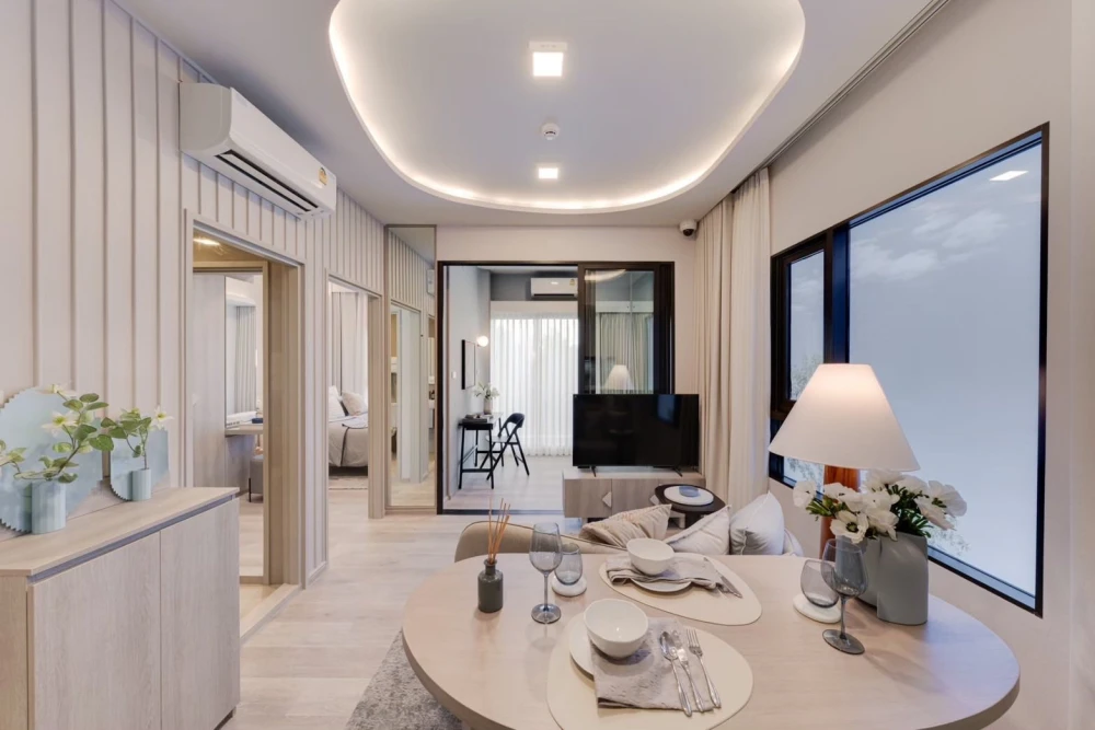 Selling down payment for COBE Ratchada-Rama 9, Building F, 22nd floor (high floor, unobstructed view). This building has a Sky Lounge. Book now!