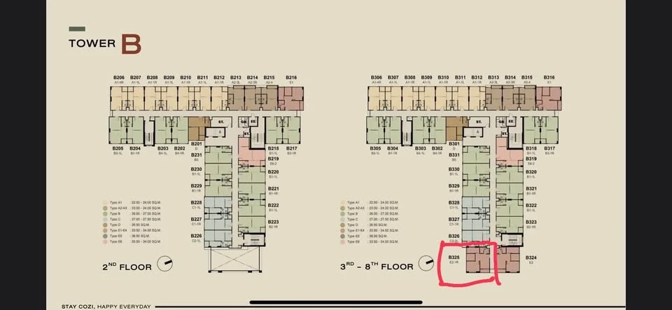 Selling down payment at Cozi BTS Saphan Mai. There is 1 master bedroom and 1 small bedroom. The room is clearly divided into zones. You must arrange i