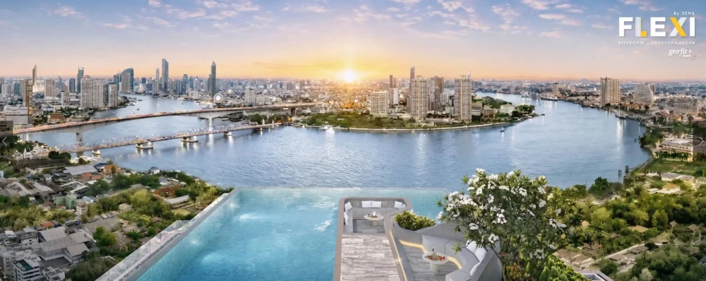 Down payment for sale: Flexi RiverView - Charoen Nakhon. 1-Bedroom Plus unit with a spacious layout. North-facing, keeping it cool and comfortable—don
