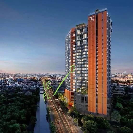 Selling down payment FLO by Sansiri, 12th floor, city view + Icon Siam, cool room, no need for full sun, urgent... hurry up!