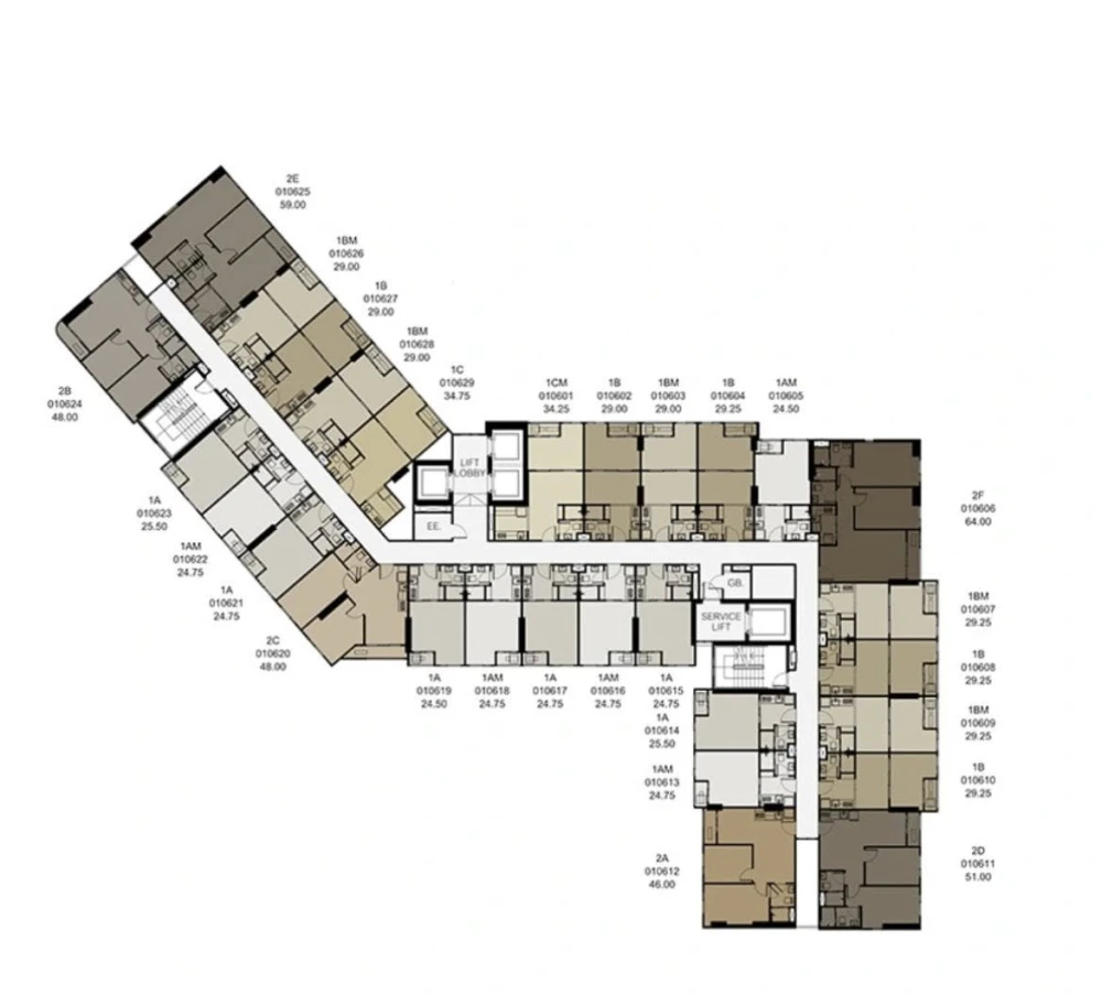 Down payment sale FLO by Sansiri, north-facing room, good location, fully furnished, Chao Phraya River view, reserve now!