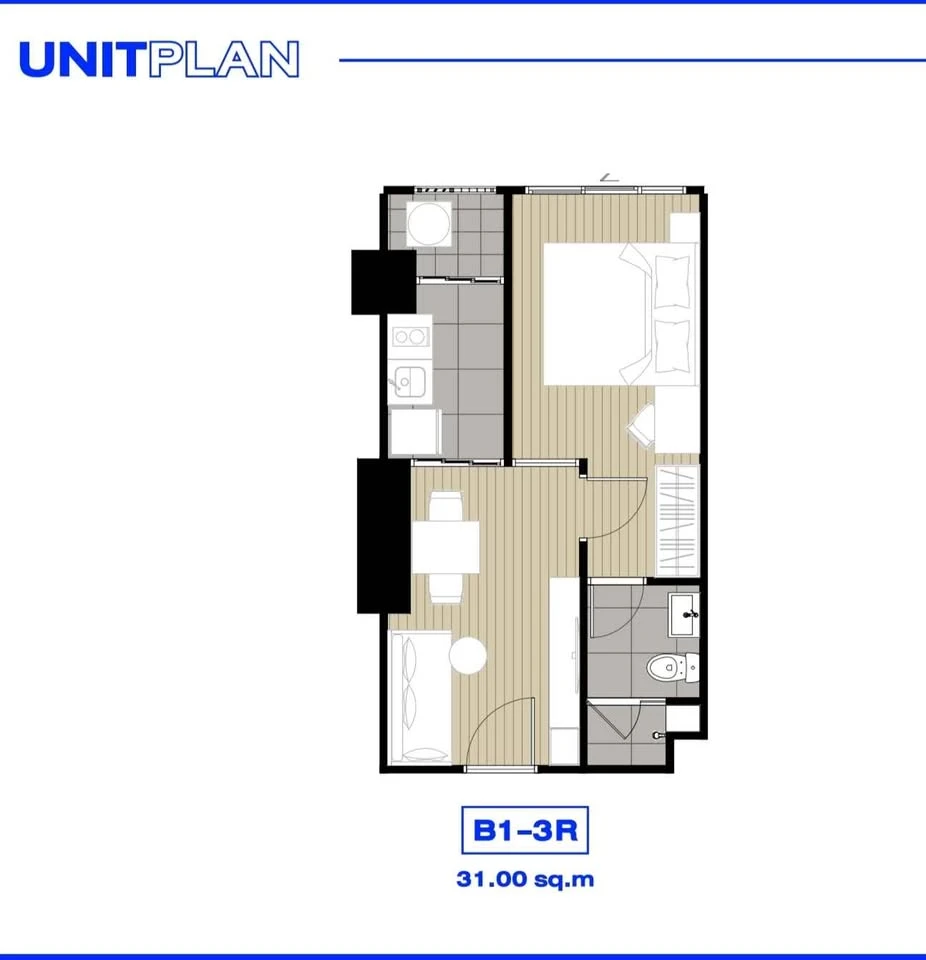 Selling down payment Ideo Ramkhamhaeng - Lam Sali Station, nice room, good location, comes with complete facilities, book now.